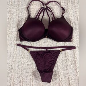 Victoria’s Secret Deep Purple Bra & Panties Set 34C L NWOT